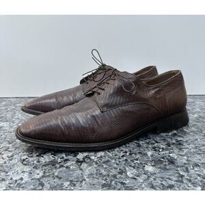 Belvedere Men's Dress Shoes, Lizard Leather Brown, Size 12
